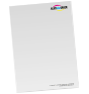 Briefpapier DIN A6, 5/0 farbig<br>(Vorderseite: CMYK 4-farbig + Gold-Farbe / Rückseite: unbedruckt)
