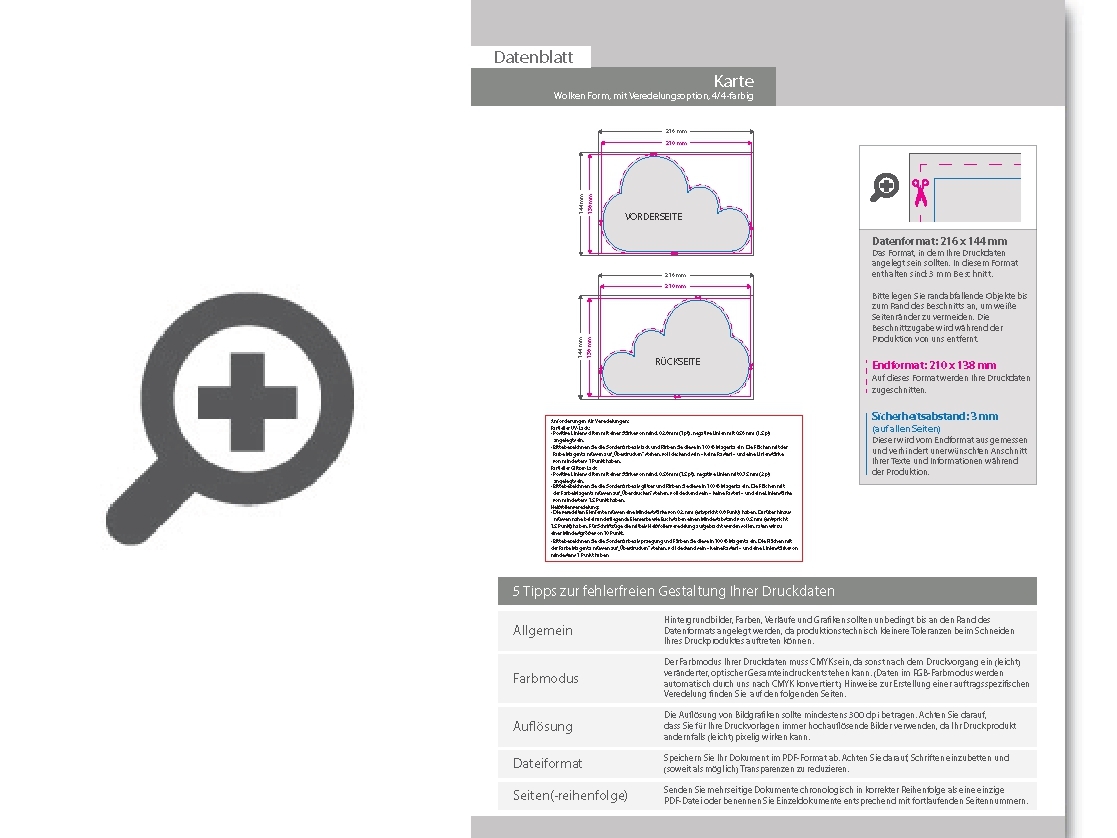Product Bild weihnachtskarten_stanzform_wolke_mit_partieller_uv-lack-veredelung